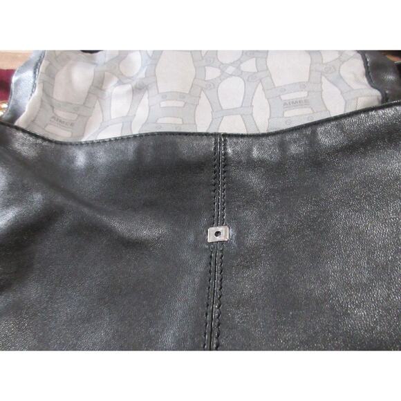 aimee kestenbergBlack Shoulder Handbags Leather Multi Pockets Logo Buttery Soft - Picture 9 of 11